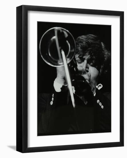 American Trumpeter Player Bobby Shew Playing at the Forum Theatre, Hatfield, Hertfordshire, 1980-Denis Williams-Framed Photographic Print