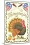 American Turkey, Knife and Fork-null-Mounted Art Print