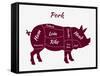 American US Cuts of Pork-robuart-Framed Stretched Canvas