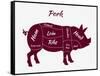 American US Cuts of Pork-robuart-Framed Stretched Canvas