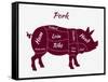 American US Cuts of Pork-robuart-Framed Stretched Canvas