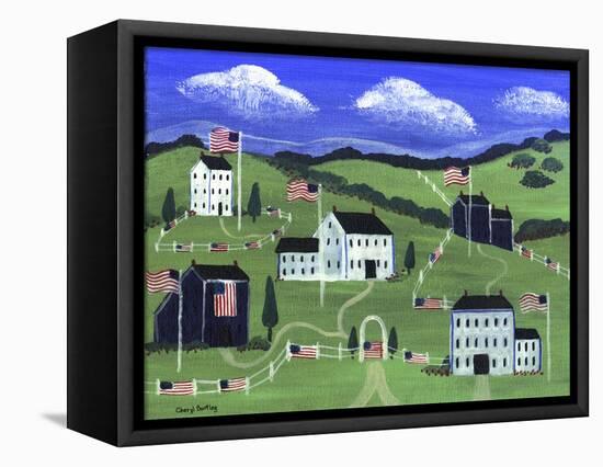 American Village-Cheryl Bartley-Framed Stretched Canvas