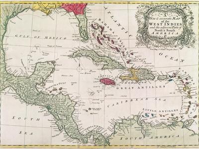 Vintage Map of the West Indies