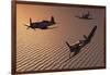 American Vought F4U Corsair Aircraft in Flight During World War Ii-null-Framed Art Print