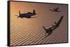 American Vought F4U Corsair Aircraft in Flight During World War Ii-null-Framed Stretched Canvas