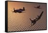 American Vought F4U Corsair Aircraft in Flight During World War Ii-null-Framed Stretched Canvas