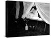 American Wac Raises the Netting over Her Cot as a Photographer's Flash Illuminates the Scene-null-Stretched Canvas