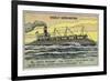 American Whaleback Cargo Ship, 1900-null-Framed Giclee Print