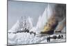 American Whalers Crushed in the Ice-Currier & Ives-Mounted Giclee Print