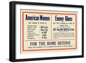 American Women And Enemy Aliens-null-Framed Art Print