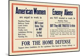 American Women And Enemy Aliens-null-Mounted Art Print