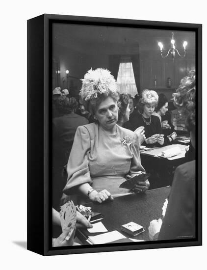 American Women Playing Bridge-Nina Leen-Framed Stretched Canvas