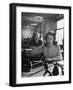 American Working Woman Sitting at Her Typewriter and Talking on the Telephone-Nina Leen-Framed Photographic Print