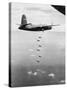 American World War II Planes Dropping Bombs-null-Stretched Canvas