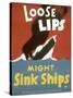 American WWII Poster, Loose Lips Might Sink Ships-null-Stretched Canvas