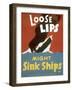 American WWII Poster, Loose Lips Might Sink Ships-null-Framed Photographic Print