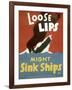 American WWII Poster, Loose Lips Might Sink Ships-null-Framed Photographic Print