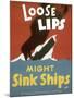 American WWII Poster, Loose Lips Might Sink Ships-null-Mounted Photographic Print