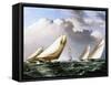 American Yachts Racing, C.1875-James E. Buttersworth-Framed Stretched Canvas