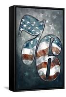 Americana - 76 Stars and Stripes-Lantern Press-Framed Stretched Canvas