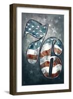 Americana - 76 Stars and Stripes-Lantern Press-Framed Art Print