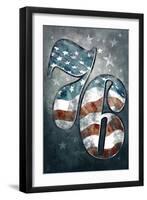 Americana - 76 Stars and Stripes-Lantern Press-Framed Art Print