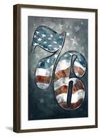Americana - 76 Stars and Stripes-Lantern Press-Framed Art Print