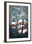 Americana - 76 Stars and Stripes-Lantern Press-Framed Art Print