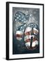 Americana - 76 Stars and Stripes-Lantern Press-Framed Art Print