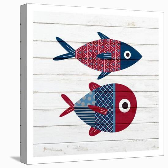 Americana Fish 1-Ann Bailey-Stretched Canvas