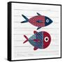 Americana Fish 1-Ann Bailey-Framed Stretched Canvas