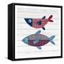 Americana Fish 2-Ann Bailey-Framed Stretched Canvas