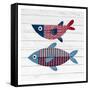 Americana Fish 2-Ann Bailey-Framed Stretched Canvas