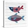Americana Fish 2-Ann Bailey-Stretched Canvas