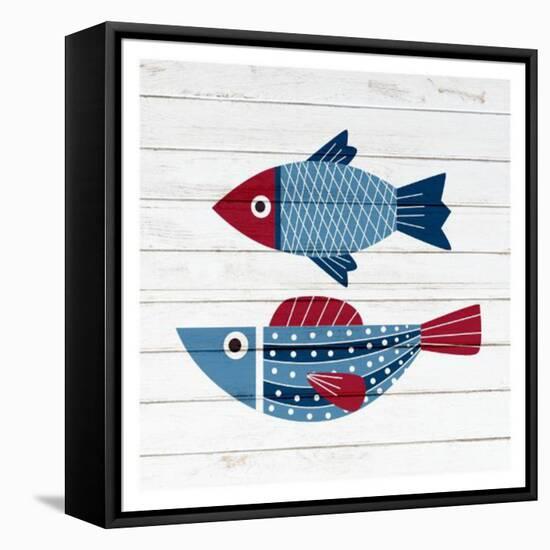 Americana Fish 4-Ann Bailey-Framed Stretched Canvas