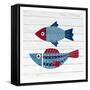 Americana Fish 4-Ann Bailey-Framed Stretched Canvas