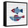 Americana Fish 4-Ann Bailey-Framed Stretched Canvas