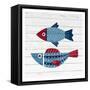 Americana Fish 4-Ann Bailey-Framed Stretched Canvas