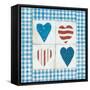 Americana Hearts-David Cater Brown-Framed Stretched Canvas