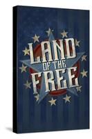 Americana - Land of the Free Star-Lantern Press-Stretched Canvas