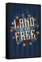 Americana - Land of the Free Star-Lantern Press-Framed Stretched Canvas