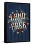 Americana - Land of the Free Star-Lantern Press-Framed Stretched Canvas