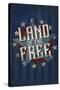 Americana - Land of the Free Star-Lantern Press-Stretched Canvas