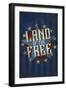 Americana - Land of the Free Star-Lantern Press-Framed Art Print