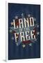 Americana - Land of the Free Star-Lantern Press-Framed Art Print