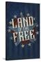 Americana - Land of the Free Star-Lantern Press-Stretched Canvas