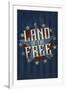 Americana - Land of the Free Star-Lantern Press-Framed Art Print