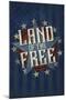 Americana - Land of the Free Star-Lantern Press-Mounted Art Print