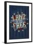 Americana - Land of the Free Star-Lantern Press-Framed Art Print