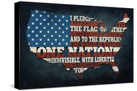 Americana - Pledge of Allegiance-Lantern Press-Stretched Canvas